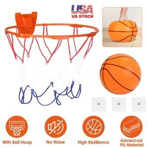 Silent Basketball with Ball Hoop Foam Bouncing Silent Basketball